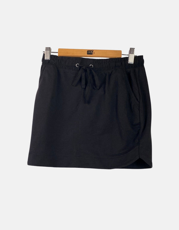 Casual Black Drawstring Skirt